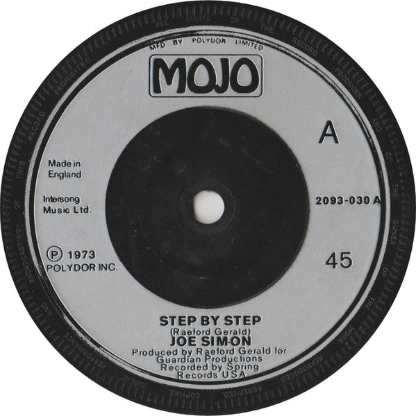 Joe Simon - Step By Step (7", Single, Sli)