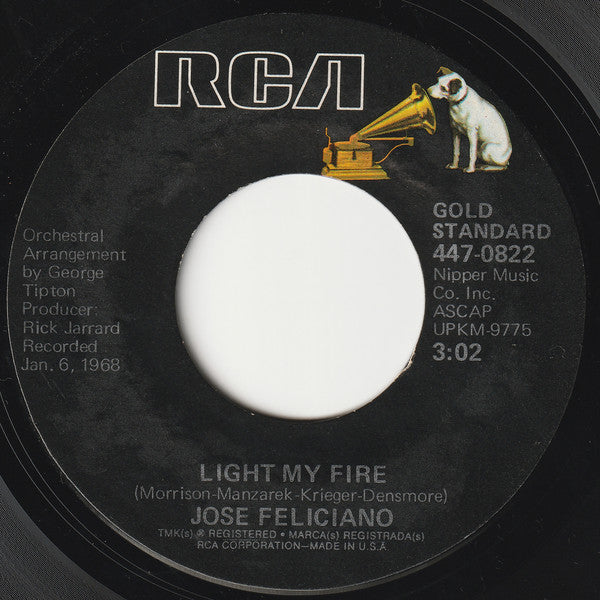 Jose Feliciano* - Light My Fire / Hi-Heel Sneakers (7", RE, Ind)
