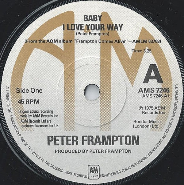 Peter Frampton - Baby I Love Your Way (7", Single)