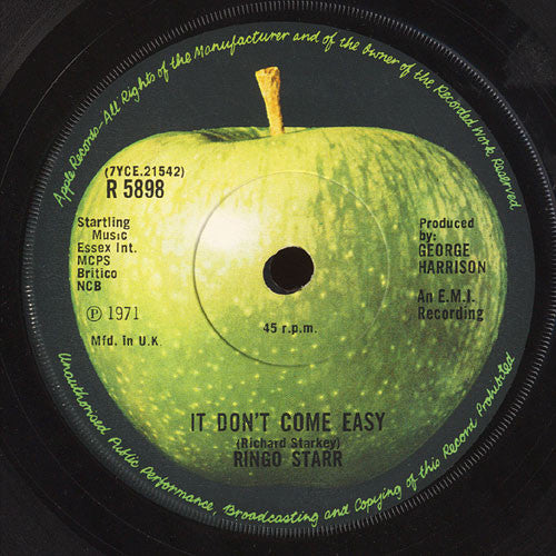 Ringo Starr - It Don't Come Easy (7", Single, Sol)