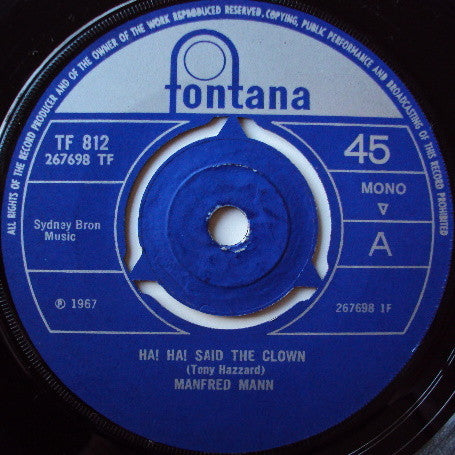 Manfred Mann - Ha! Ha! Said The Clown (7", Single, Mono, 3-P)
