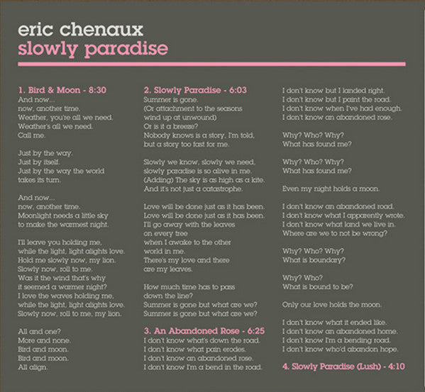 Eric Chenaux - Slowly Paradise (CD, Album)