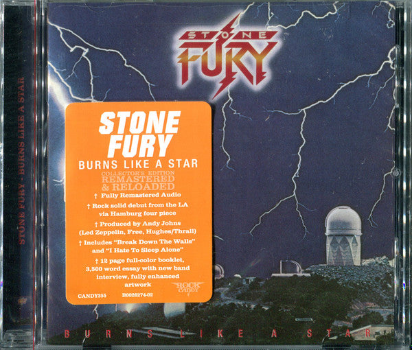 Stone Fury - Burns Like A Star (CD, Album, RE, RM)