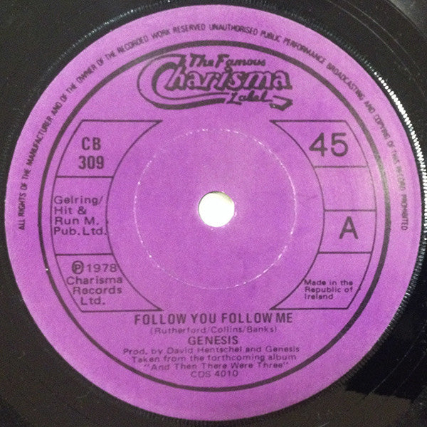 Genesis - Follow You Follow Me (7", Single)