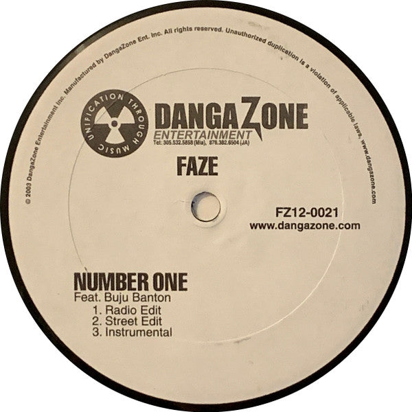 Faze (3) Feat. Buju Banton - Number One (12")