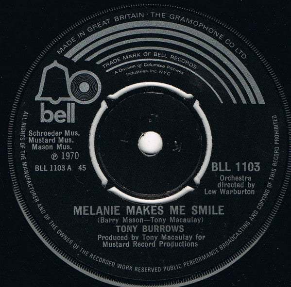 Tony Burrows - Melanie Makes Me Smile (7", Single)