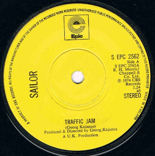 Sailor - Traffic Jam (7", Single, Sol)