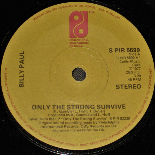 Billy Paul - Only The Strong Survive (7")