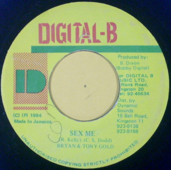 Bryan & Tony Gold* - Sex Me (7")