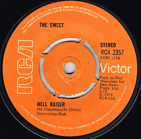 The Sweet - Hell Raiser (7", Single, Kno)