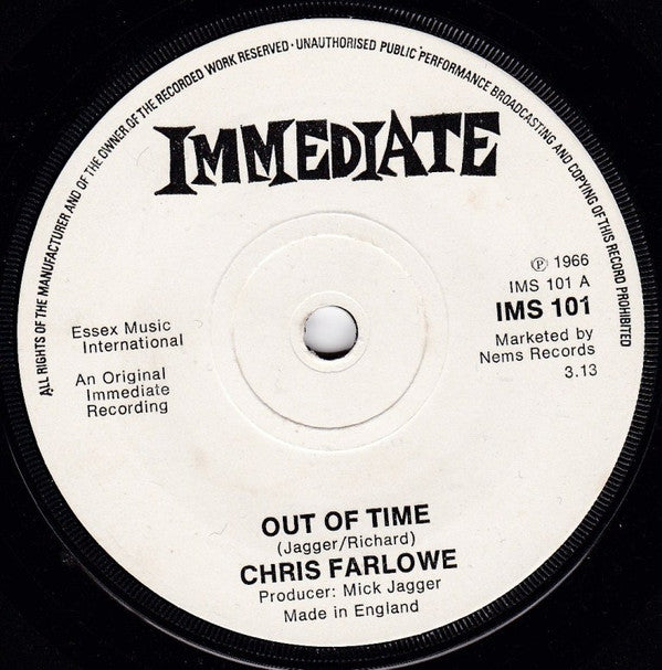 Chris Farlowe - Out Of Time (7", Single, RE, Sol)
