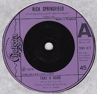 Rick Springfield - Take A Hand (7", Single)