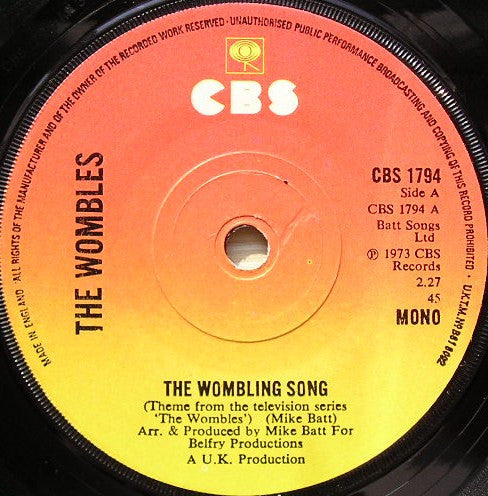 The Wombles - The Wombling Song (7", Single, RE, Sol)