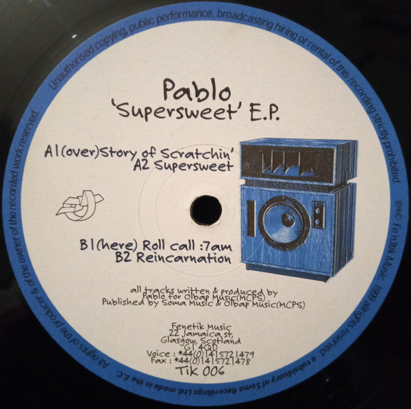 Pablo - Supersweet EP (12", EP)