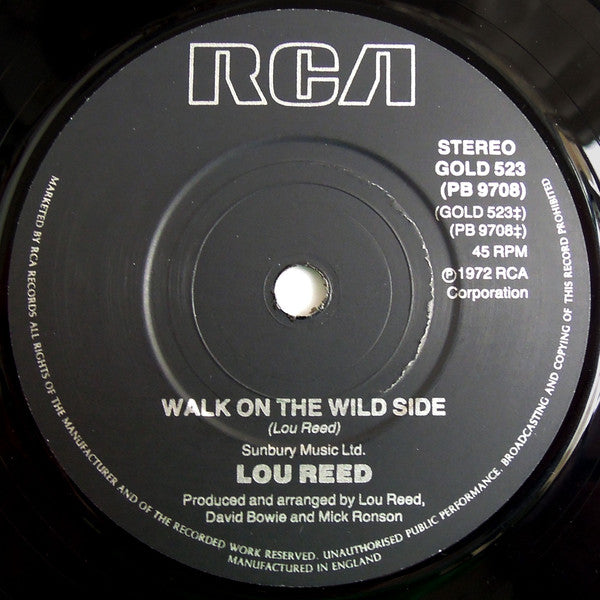 Lou Reed - Walk On The Wild Side (7", Single, RE, Bla)