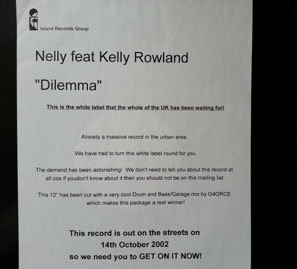 Nelly - Dilemma (12", W/Lbl, Sta)