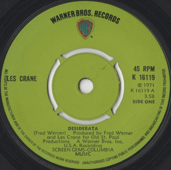 Les Crane - Desiderata (7", Kno)