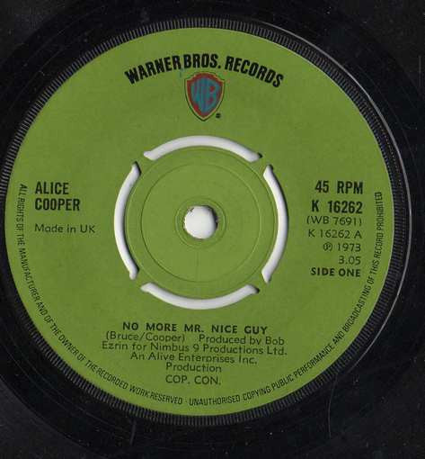 Alice Cooper - No More Mr. Nice Guy (7", Single, Kno)