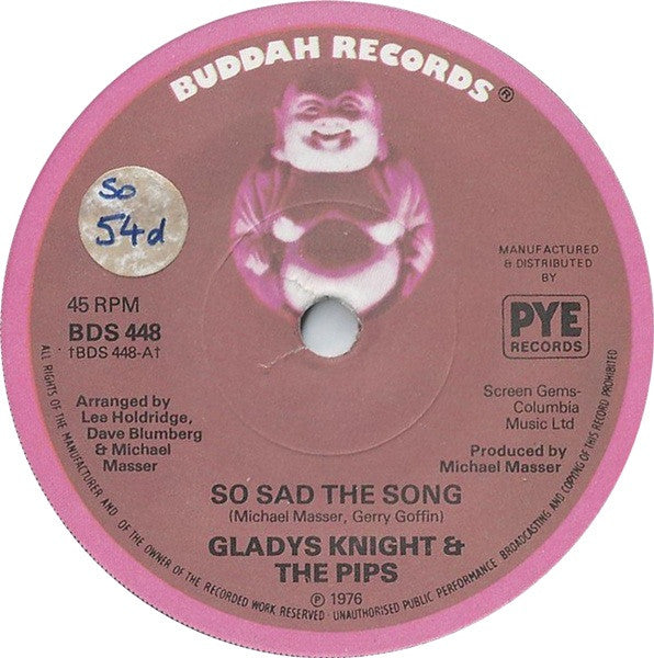 Gladys Knight & The Pips* - So Sad The Song (7", Single, Sol)