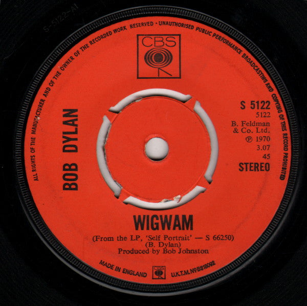 Bob Dylan - Wigwam (7", Single)