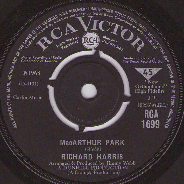 Richard Harris - MacArthur Park (7", Single)