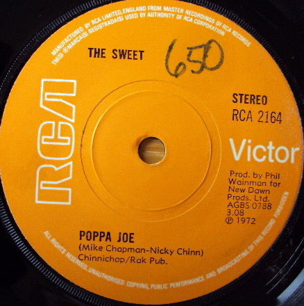 The Sweet - Poppa Joe (7", Single, Sol)