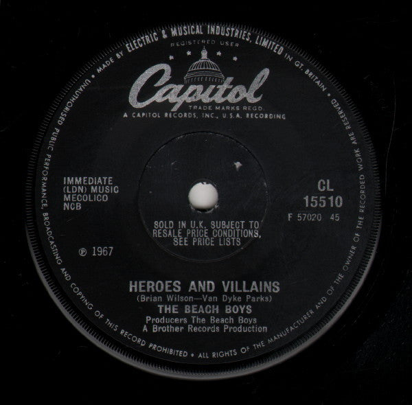 The Beach Boys - Heroes And Villains (7", Single, Sol)