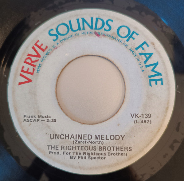 The Righteous Brothers - Unchained Melody / Hung On You (7")