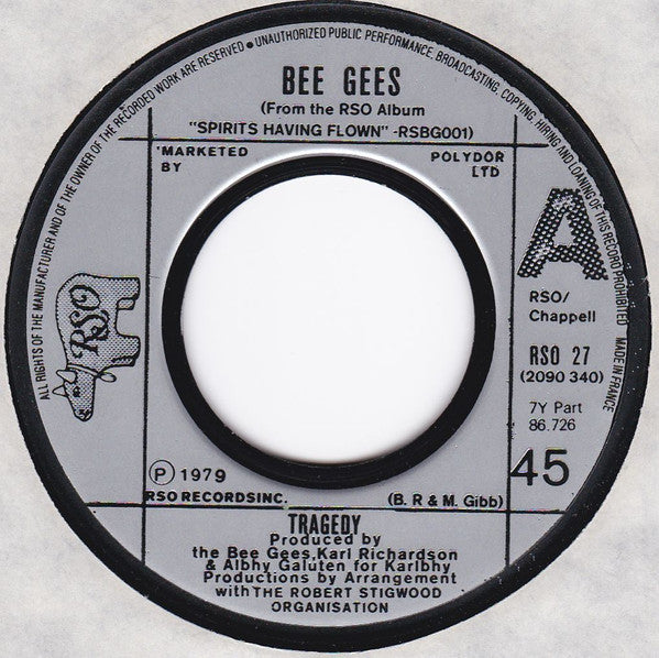 Bee Gees - Tragedy (7", Single, Sil)