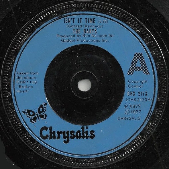 The Babys - Isn't It Time (7", Single, Blu)