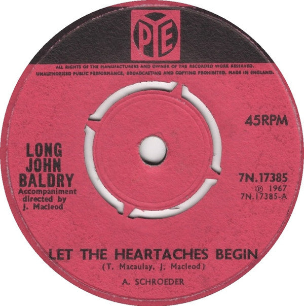 Long John Baldry - Let The Heartaches Begin (7", Single, Pus)