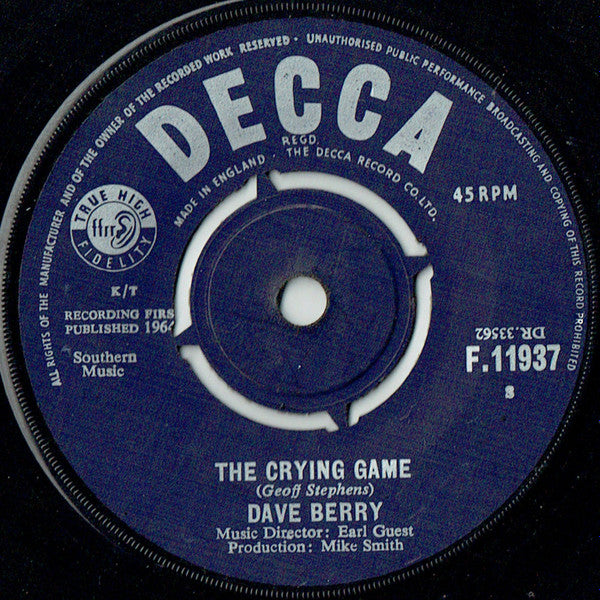 Dave Berry - The Crying Game (7", Single)