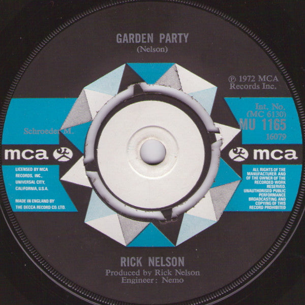 Rick Nelson* - Garden Party (7", Single)