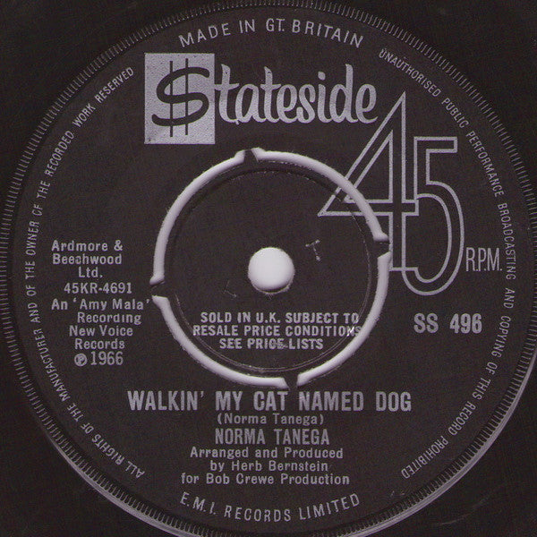 Norma Tanega - Walkin' My Cat Named Dog (7", Single)