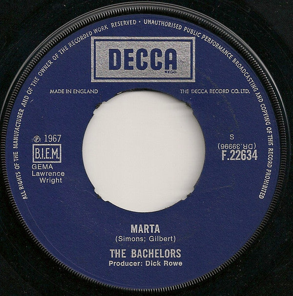 The Bachelors - Marta (7", Single, 4-P)