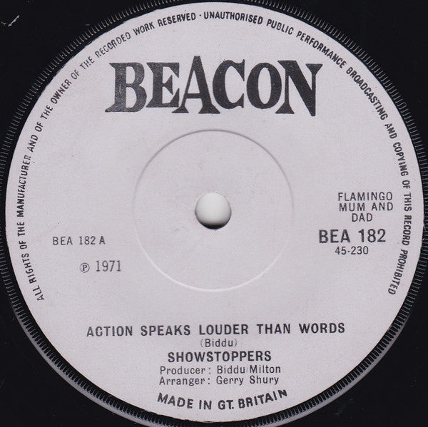 Showstoppers* - Action Speaks Louder Than Words (7")