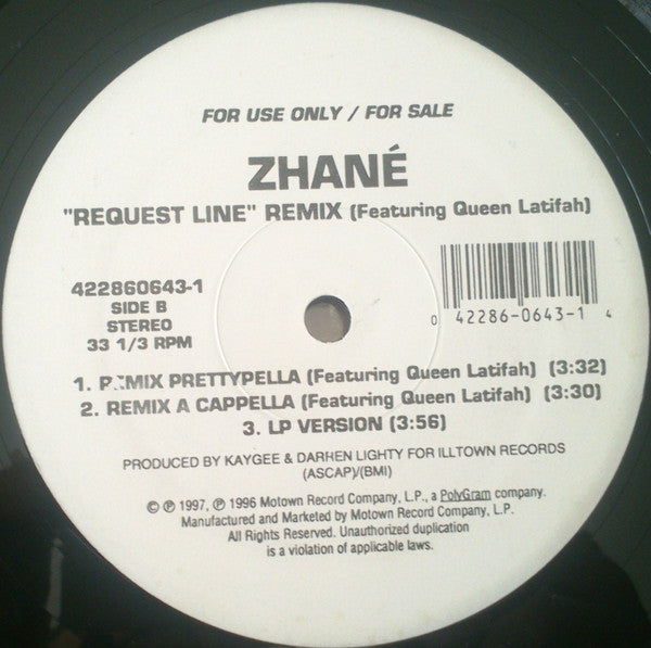Zhané Featuring Queen Latifah - Request Line (Remix) (12", Promo)