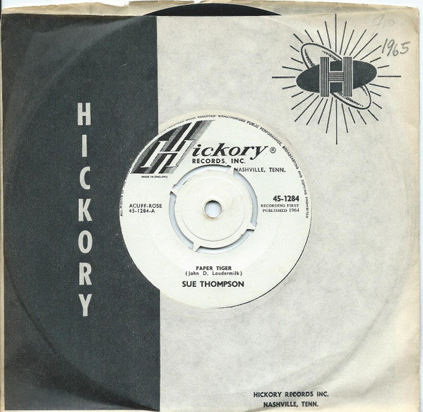 Sue Thompson - Paper Tiger (7", Single, 4 P)