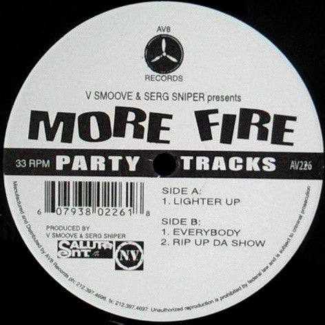 V. Smoove & Serg Sniper - More Fire (12")