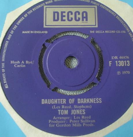Tom Jones - Daughter Of Darkness (7", Single)