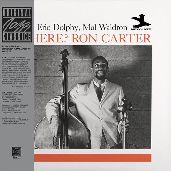 Ron Carter With Eric Dolphy, Mal Waldron - Where? (LP, Album, RE, 180)