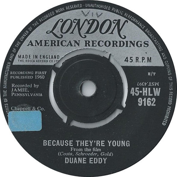 Duane Eddy - Because They're Young (7", Single)