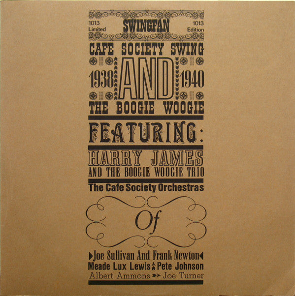 Various - Cafe Society Swing And The Boogie Woogie (LP, Comp, Ltd)