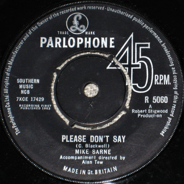 Mike Sarne - Please Don't Say (7", Single)
