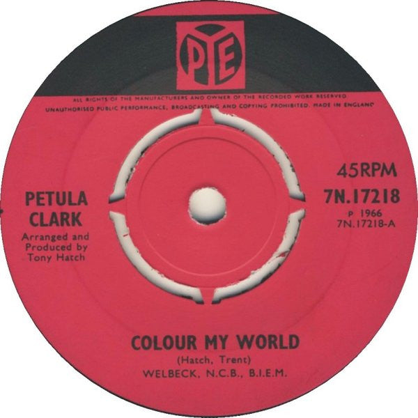 Petula Clark - Colour My World (7", Single)