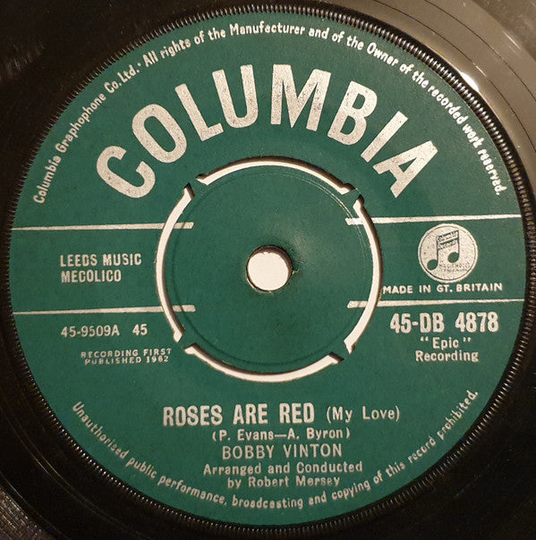 Bobby Vinton - Roses Are Red (7", Single)
