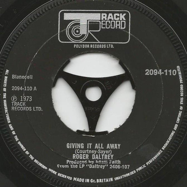 Roger Daltrey - Giving It All Away (7", Single, Pap)
