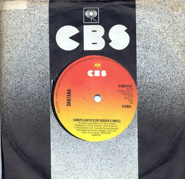 Santana - Europa (Earth's Cry Heaven's Smile) (7", Single)