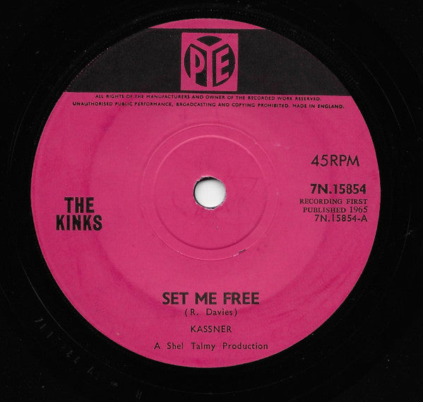 The Kinks - Set Me Free (7", Single, Sol)