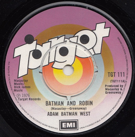 Adam Batman West* - Batman And Robin (7", Single)